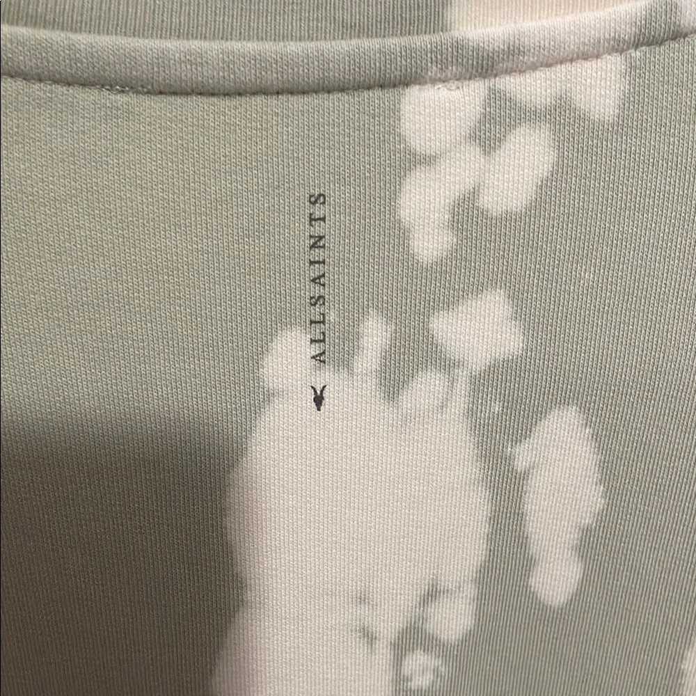 All Saints Green and Cream Tie-Dye Sweatshirt - Picture 2 of 5